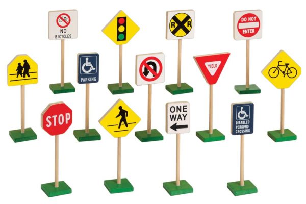 Wooden Traffic Signs (13pcs)-0