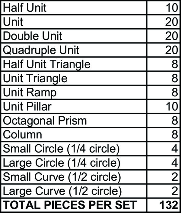 Natural Multiple Unit Blocks Half Set (132pcs)-9719