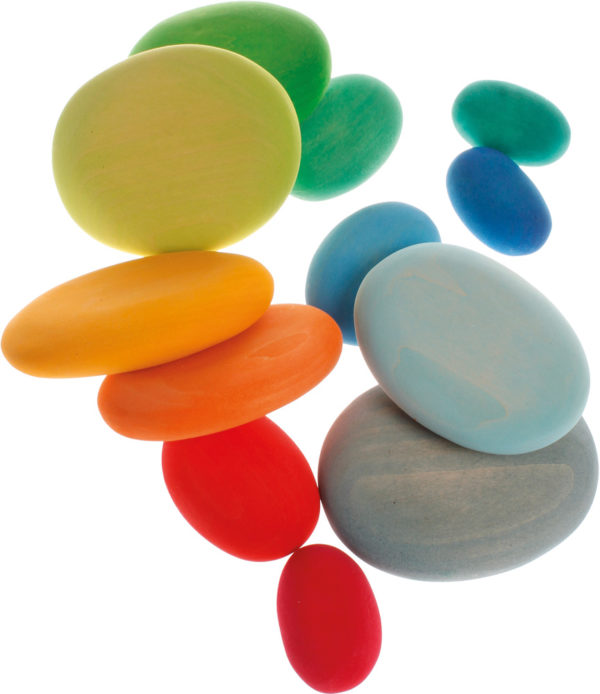 Wooden Coloured Pebbles (12pcs)-0