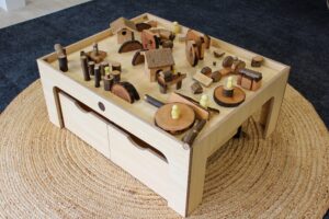 Block & Toy Table with Carts