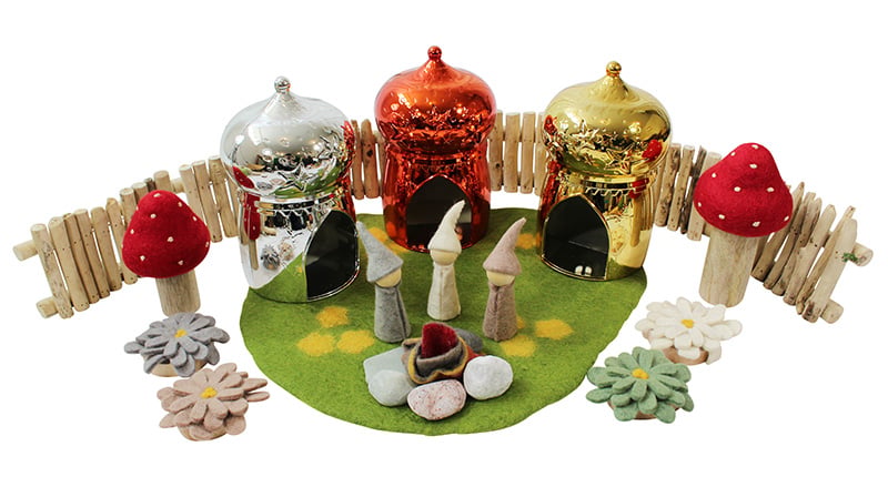 Metallic Small World Fairy Houses (3pcs)