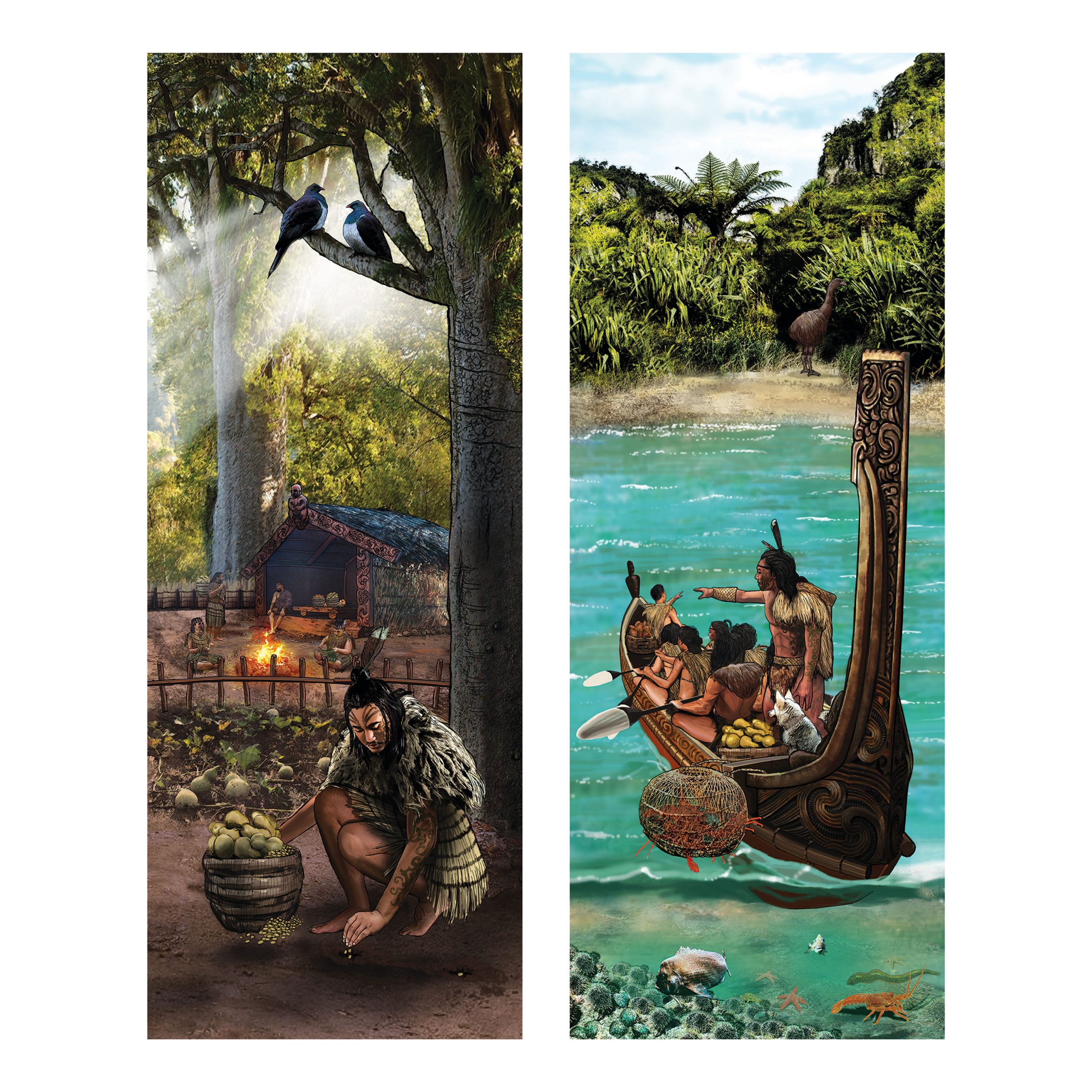 Maori Cultural Wall Panels Set (2pcs)