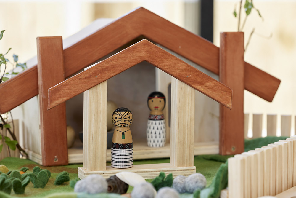 Wooden Maori Village Set Preschool Early Learning