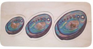 New Zealand Three Paua Knob Puzzle (3pcs)
