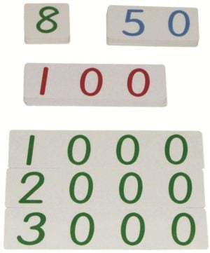 Small Number Cards 1-3000 Plastic