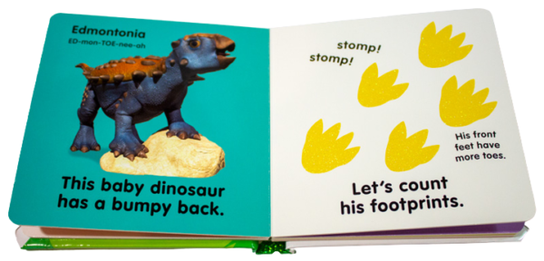 Baby touch and feel: baby dinosaur book spread