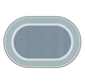Stripe Blue Oval Carpet