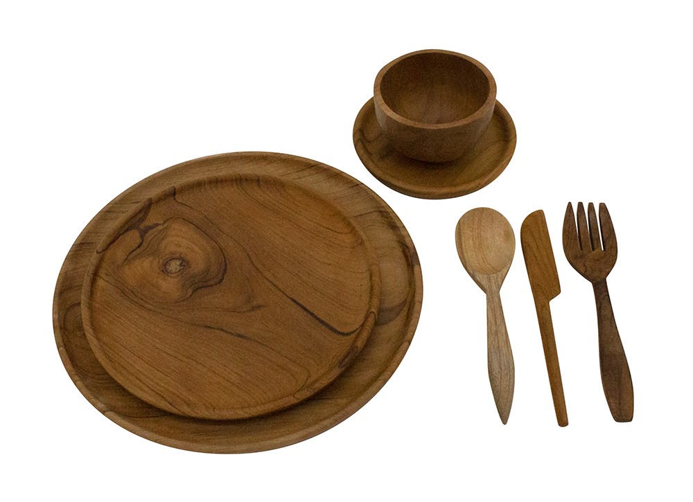 Teak Dinner Setting (7pcs) - Image 2