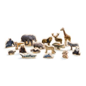 Wild Animals Wooden Figures (17pcs)