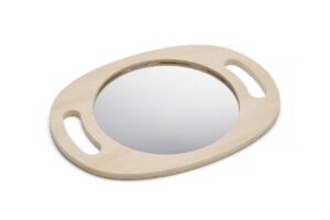 Jumbo Hand Held Wooden Mirror
