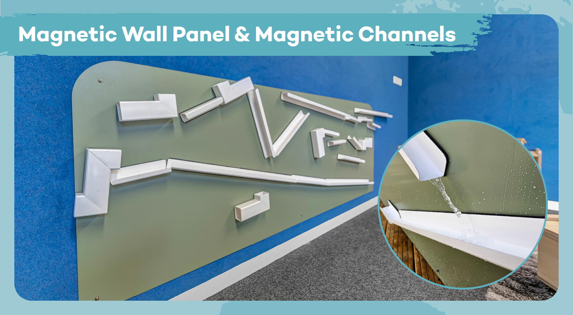 Large Magnetic Wall Panel & Magnetic Channel Set (12pcs) - Image 2