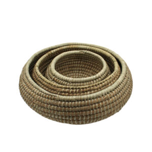 Woven Palm Leaf Bowl Basket Set (3pcs)
