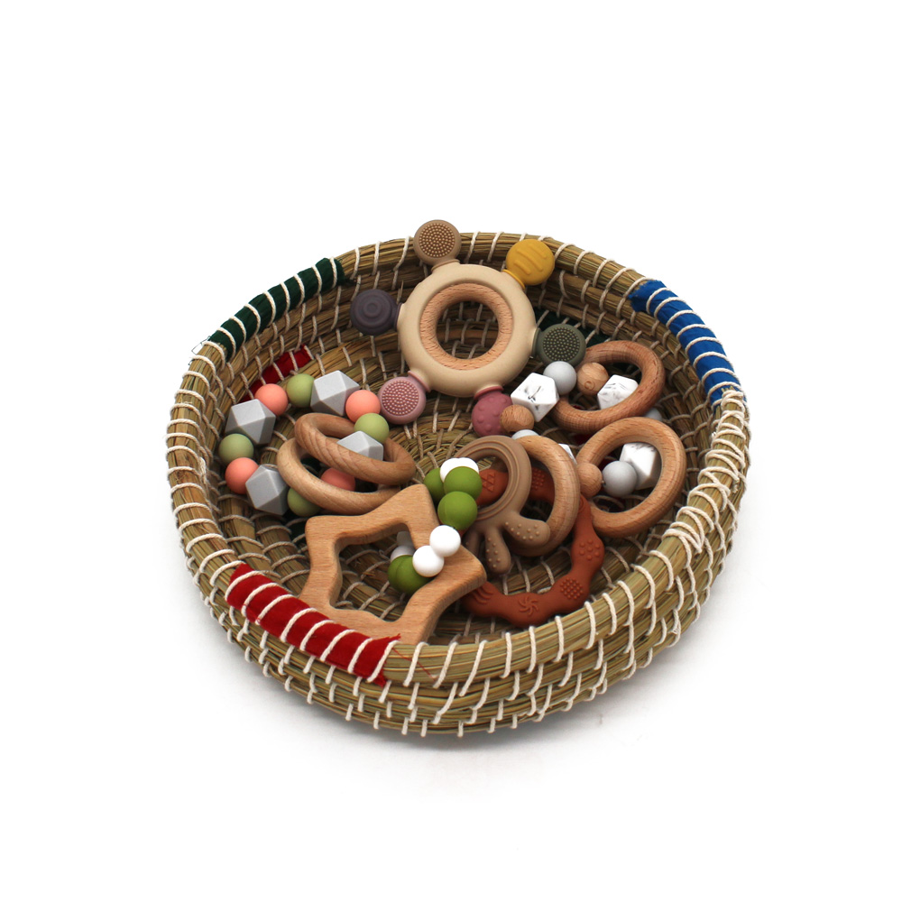 Wood/Silicone Teethers Basket Set (6pcs)
