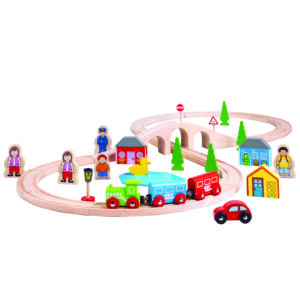 Wooden Figure Eight Train Set