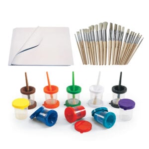 Easel Paint Pot, Brush & Paper Set