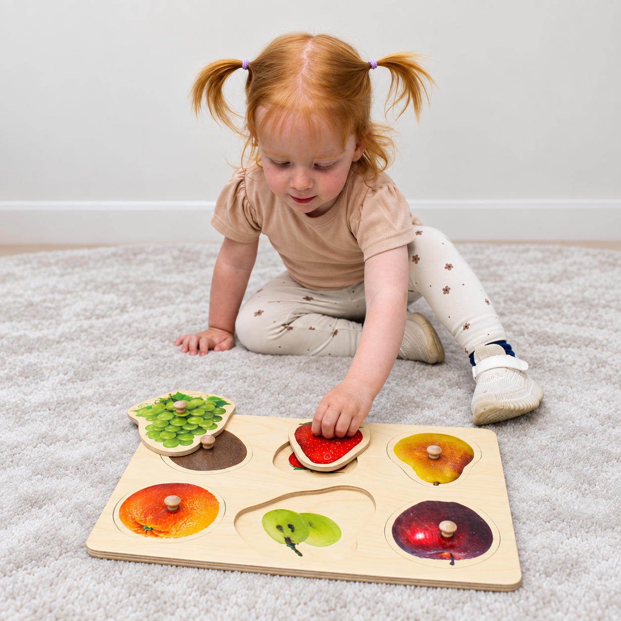 Wooden Giant Fruit Knob Puzzle (6pcs)