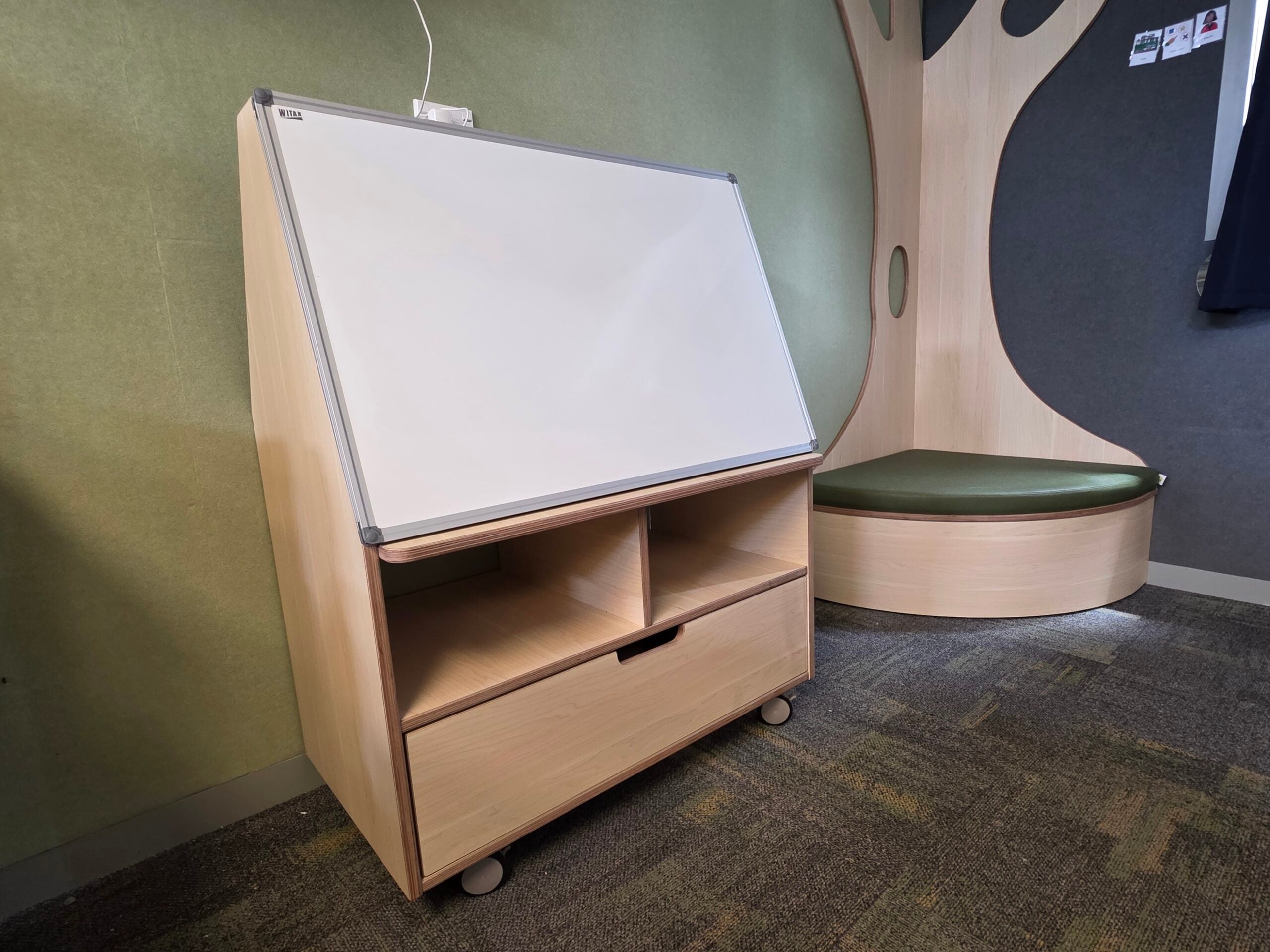 Magnetic Whiteboard Mat Time Station with Drawer - Image 2