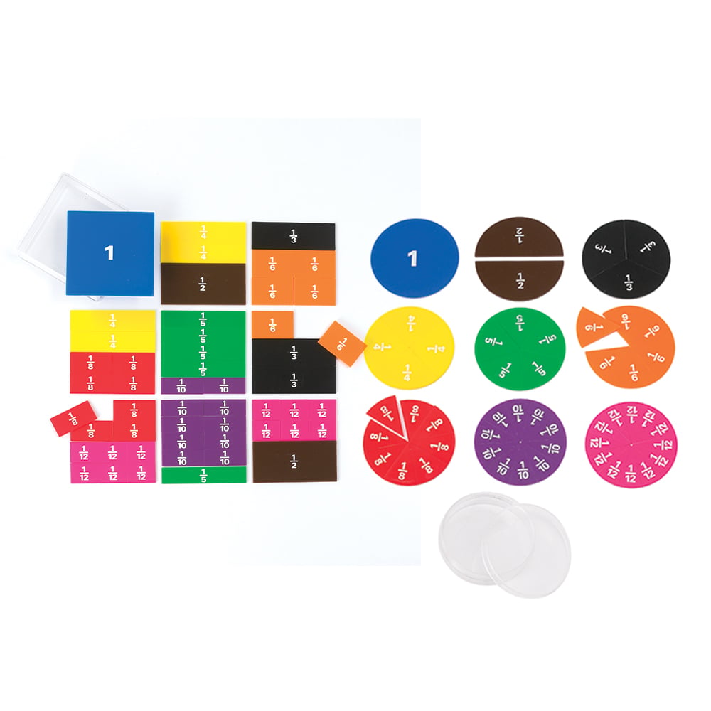 Printed Fraction Squares & Circles Set (2pcs)