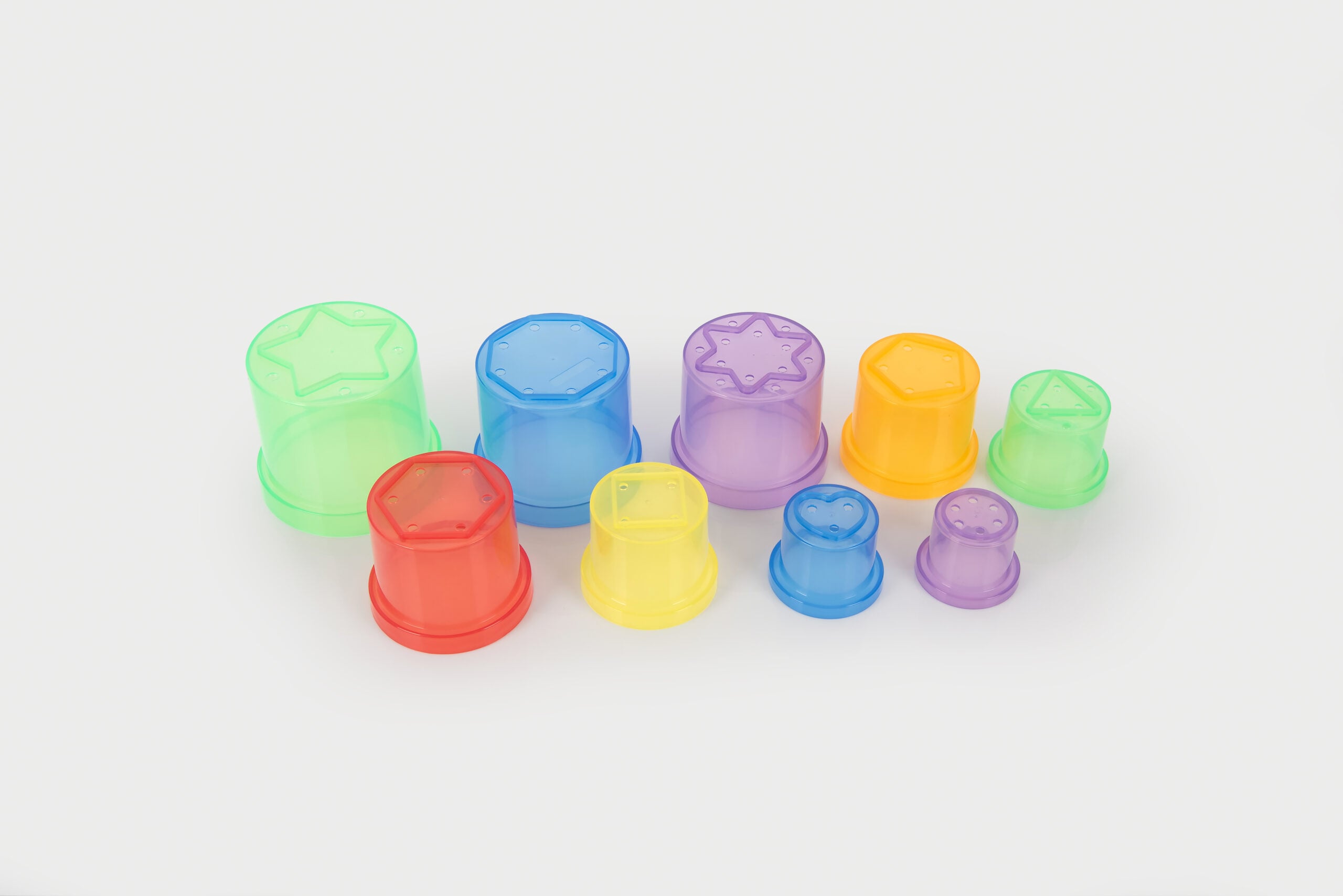 Transparent Colour Stacking Cups (9pcs) - Image 6