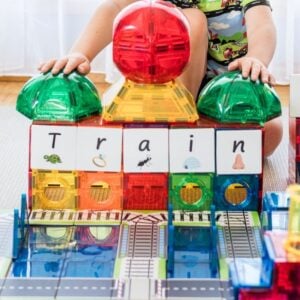 Magnetic Train Tile Toppers (36pcs)