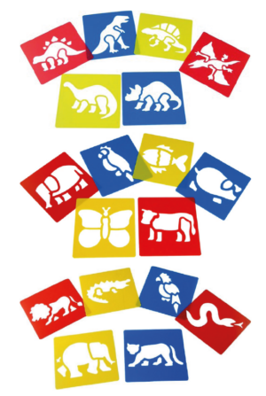 Washable Stencils - Dinosaurs & Animals Set (18pcs)