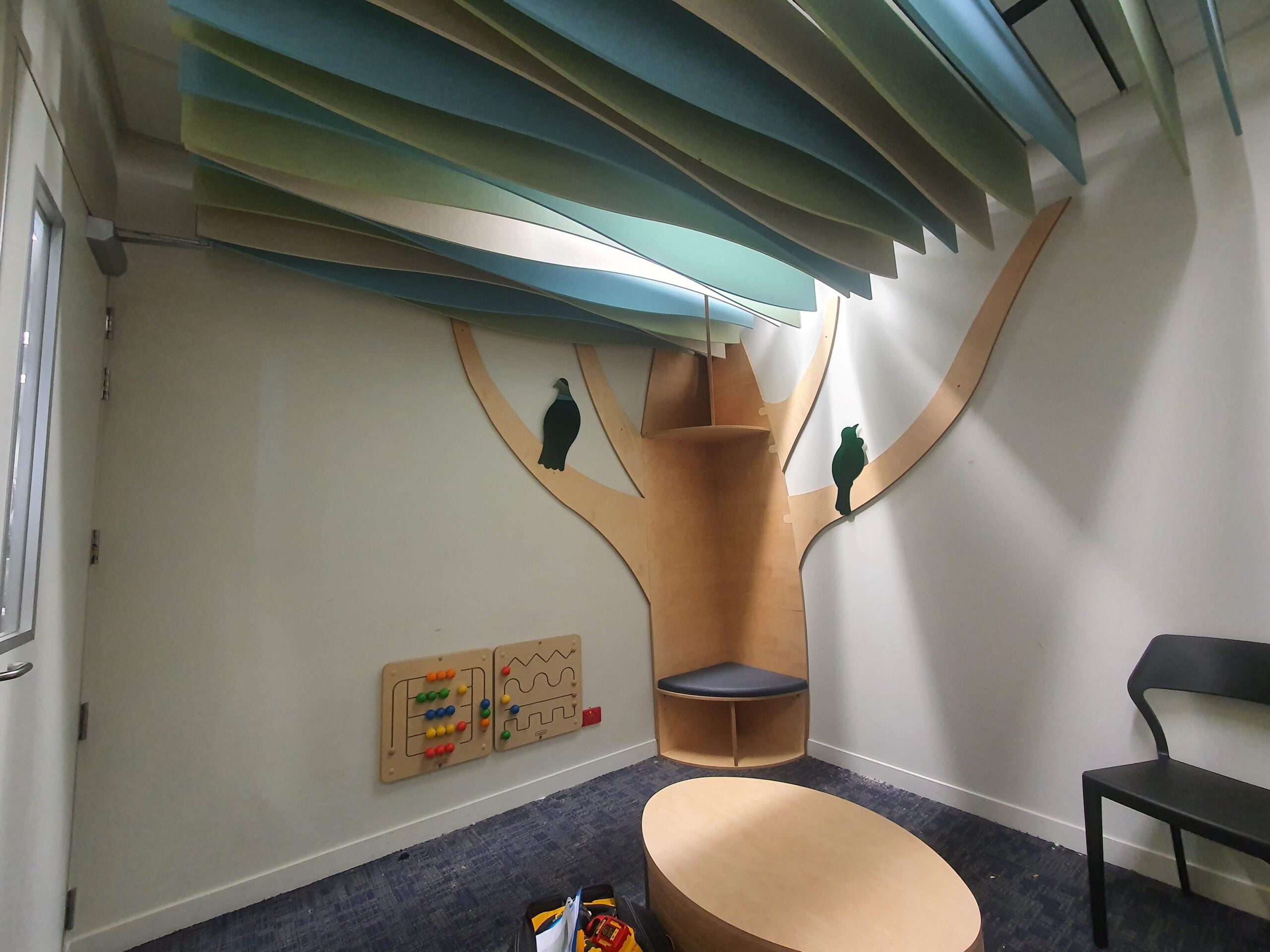 Palmerston North Hospital playroom acoustic wall panel installation