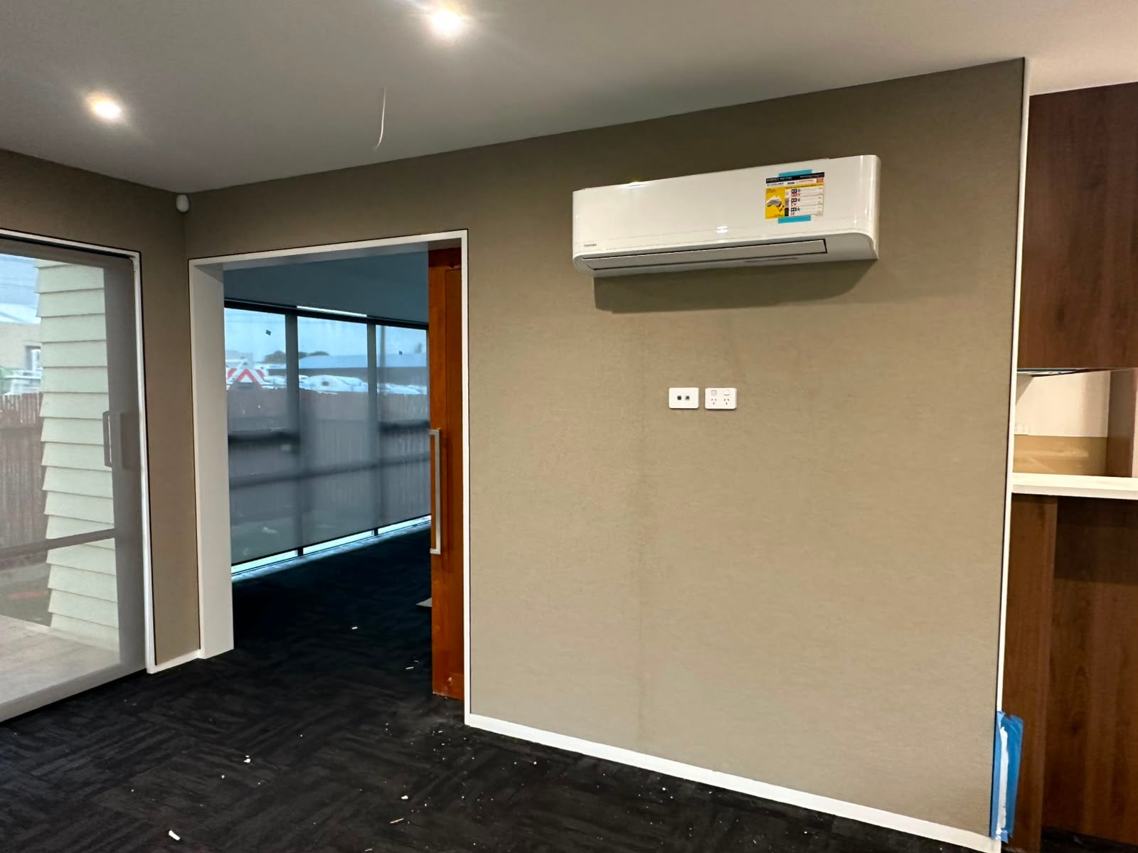 The same infant room after acoustic wall panels were installed