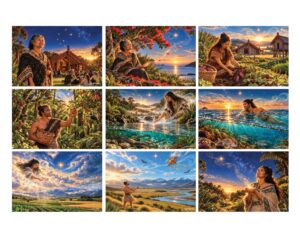 Symbolic Stars of Matariki Wall Panel Set (9pcs)